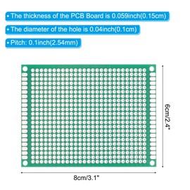 PATIKIL 2.4" x 3.1" PCB Board Circuit, 5 Pcs Single Sided Prototype Solder Boards for DIY Soldering and Electronic Project Circuit Boards Solderable Breadboard, Green