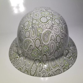 Pyramex NEW FULL BRIM Hard Hat custom hydro dipped GREEN PINSTRIPE PAISLEYS NEW
