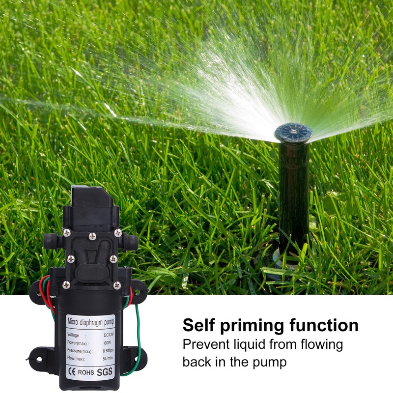 12V Water Pressure Diaphragm Pump 60W Self Priming Booster Sprayer