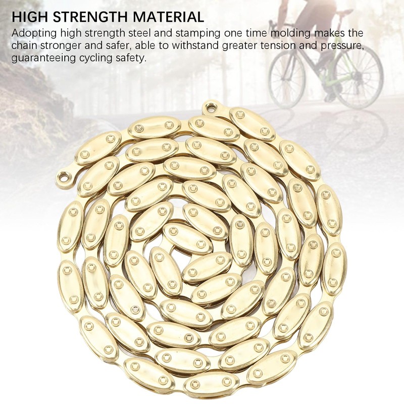 Gold Olive Bicycle Chain, High Strength 100 Link Single Speed