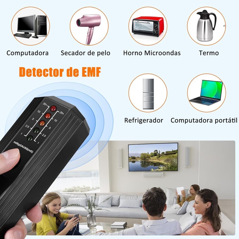 NuVeNa Medidor EMF, Detector De Campo Magnético con Indicador de