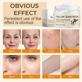 Beef Tallow Sunscreen SPF 50,Beef Tallow Balm for Skin,Sun Crea/m Face Moisturiser,Be/ef Tall/ow Skin Care,Tall/ow Balm Instant Sun Protection,SP/F 50 Face Moisturiser,Be/ef Tall/ow Cre/am Face Cream