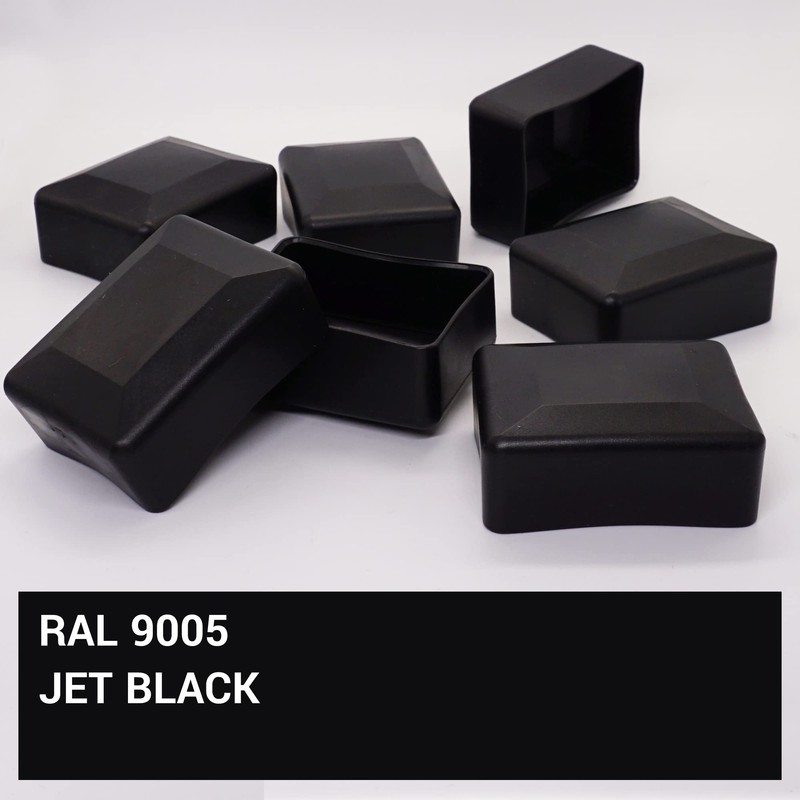 SKIR'CO Pack of 2 Fence Post Caps, Rectangular Black Plastic