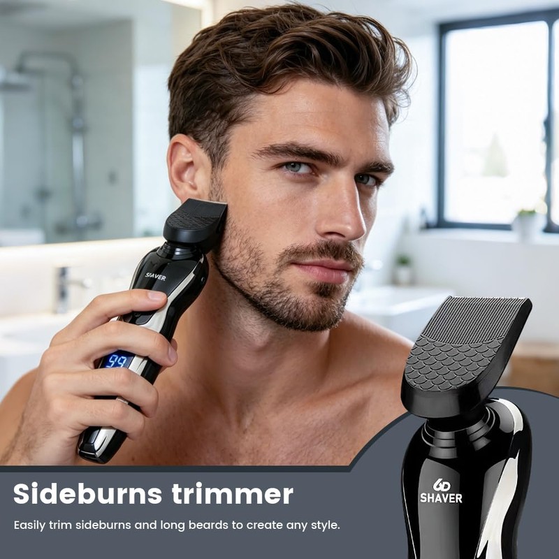 Dexmary 3-in-1 Electric Shavers for Men, LED Display, IPX7 Waterproof