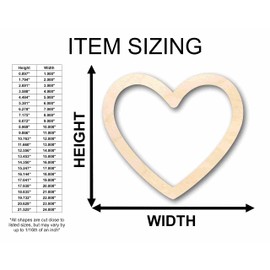 24 Hour Crafts Unfinished Wood Heart Border Silhouette | Valentine's Day | Wedding | DIY Craft Cutout | Up to 46" DIY 3" / 1/2"