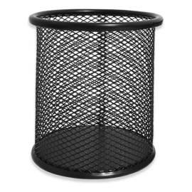 Porta Lapices Mae Escritorio Malla Metal Oficina Negro plm                                                                                            