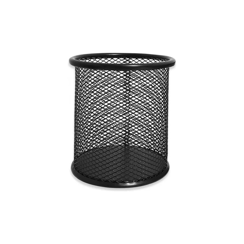 Porta Lapices Mae Escritorio Malla Metal Oficina Negro plm