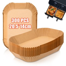 Pack of 300 Baking Parchment Paper for Ninja Dual Hot Air Fryer, 20.5 x 14 cm, Stone TH Airfryer with Double Chamber, Parchment Paper Liner, Compatible with Ninja AF300EU AF400EU SL400EU AF500EU