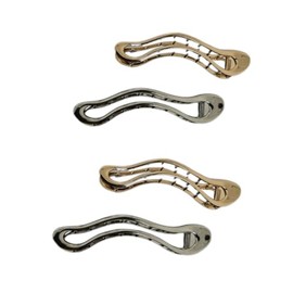 4pcs Metal Flat Claw Clips Hair Barrettes Metal Non-slip Hair Clips Alligator Clips Gold Silver Rose Gold Gun-black French Concord Flat Hair Clips Accessories for Women (Golden Silvery, 11cm)