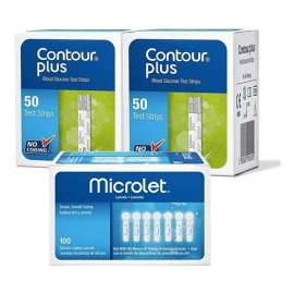 Contour Plus Paquete 100 Tiras Y 100 Lancetas P Glucometro Color Verde oscuro