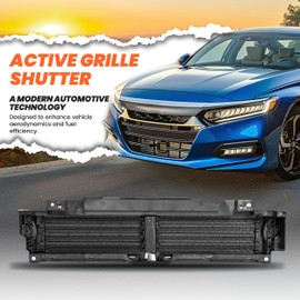 HECASA Active Grille Shutter Front Upper w/o Motor Compatible with 2018-2021 Honda Accord Sedan 4-Door Replacement for 71300-TVA-A01 HO1206107 Active Grille Assembly Air Upper Shutter