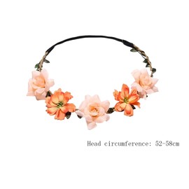 QUUPY Flower Crown Headbands Flower Wreath Headband Hair Band Hair Wreath Floral Headpieces Festival Hair Accessories for Wedding Party