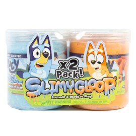 Bluey SLIMYGLOOP, 2 Pack, Pre-Made Slimes, Ready to Play Scented Cloud Slimes, Includes Rubber Charm & Bingo Charm, Figures, Toys, Sensory Toys, Sensory Activity for Toddlers