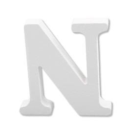 Bojueshaw White Wooden Letters,4 Inch Standing Alphabet,DIY Paintable Letters for Arts & Crafts,Home Decor, Weddings & Parties(Letter N)