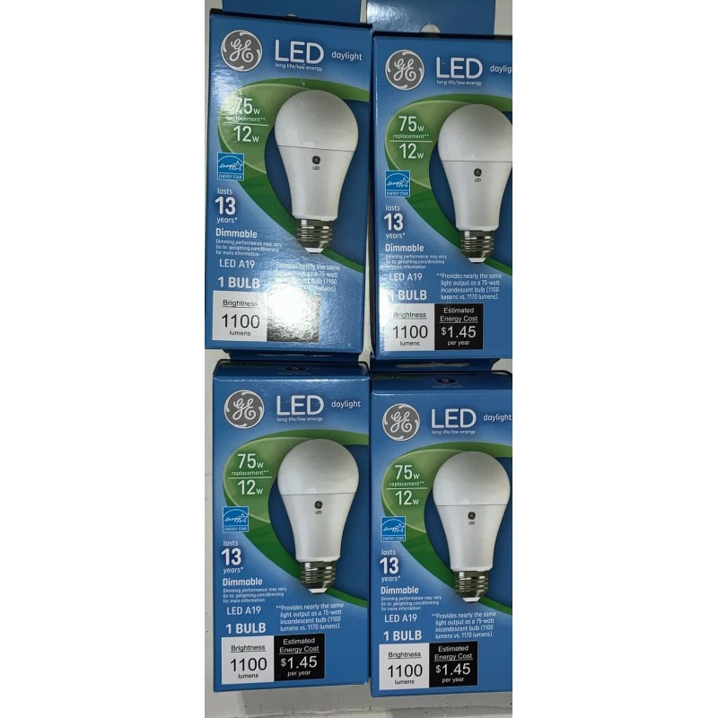 GE Classic LED 75W Equivalent Uses 12W 1100 Lmns A19