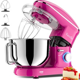 Facelle Facelle Stand Mixer, Electric Kitchen Mixer, 660W 6 Speed Tilt-Head stand mixer with Pulse Button, Attachments include 6.5 QT Bowl, Dishwasher Safe Beater, Dough Hook, Whisk & Splash Guard - Purple