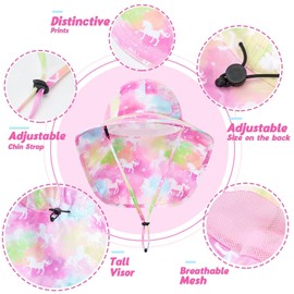 WAWSAM Boys Sun Hat Adjustable Children's Sun Hat Dinosaur Baby Sun Hat Lightweight Kids Straw Hat Dinosaur Beach Hat for Outdoor Camping Fishing, Tie-Dyeing