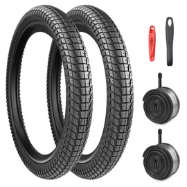 MAKELEN 20x1.95 / 20x2.1 / 20x2.25 Bike Tires High-Durability Replacement Tires for BMX, Freestyle, and Trick Bikes (Black(2 Tires&2 Tubes), 20x2.25 inch)