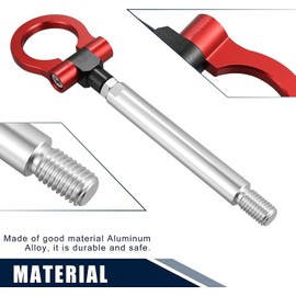 MACHSWON Front Bumper Aluminum Alloy Trailer Tow Hook Red Black Ring Eye Towing Track Racing Style Trailer Hitches