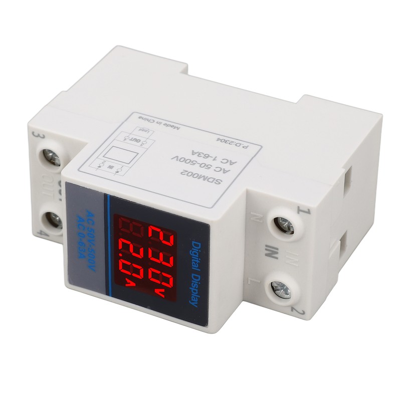 Voltage Current Meter Din Rail Double Display Display Monitor Single