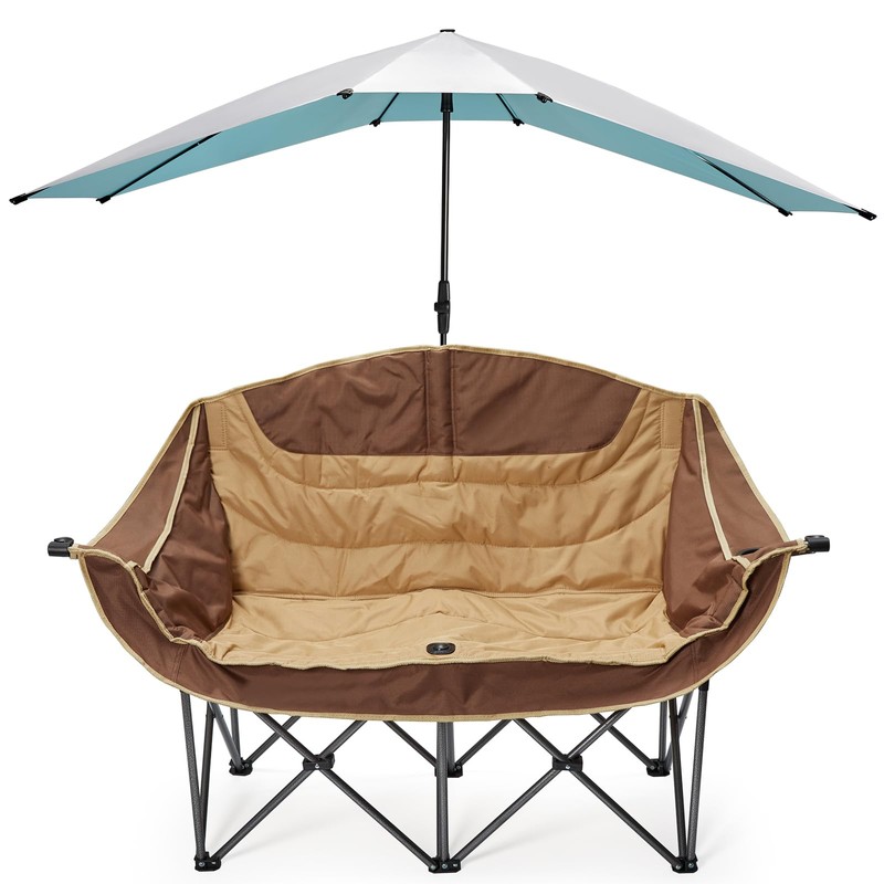 G4Free Double Chair Umbrella for 2 People with Adjustable Clamp,