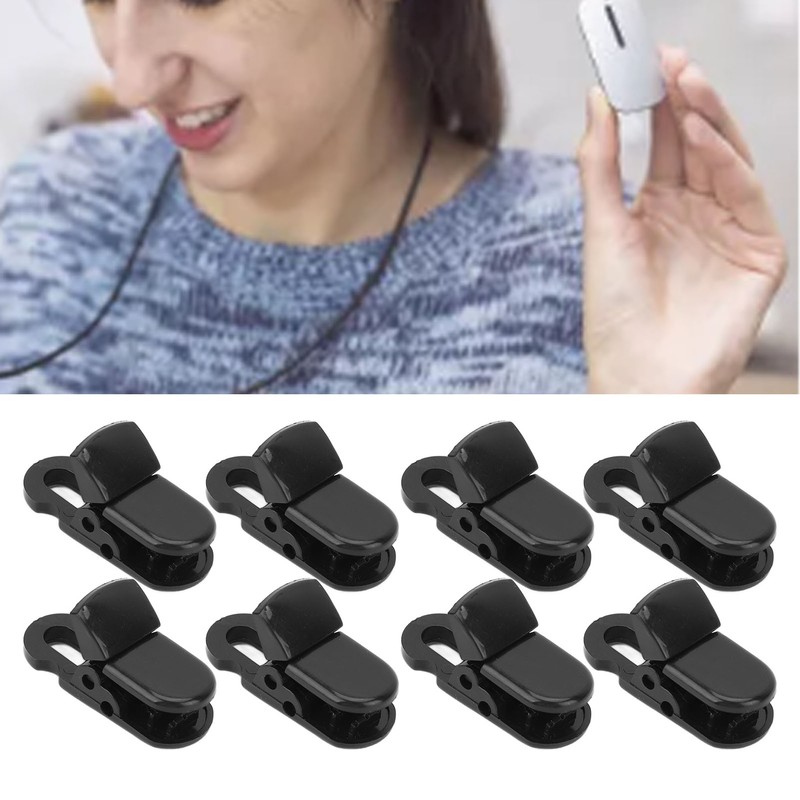 20Pcs Hearing Aid Lanyard Clip Good Fixation Multifunctional Odorless Black
