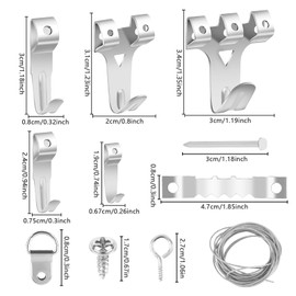 Pack of 282 Picture Hangers, Picture Hangers for Pictures, Hooks Wall for Picture Frames, Prong Hangers with Screws for Photos, Picture Frames for Home, Office, Wall Mounting, Painting