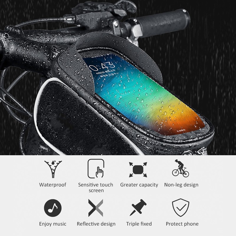 Bike Frame Bag Splash Proof Bike Pouch Bag Touch Screen