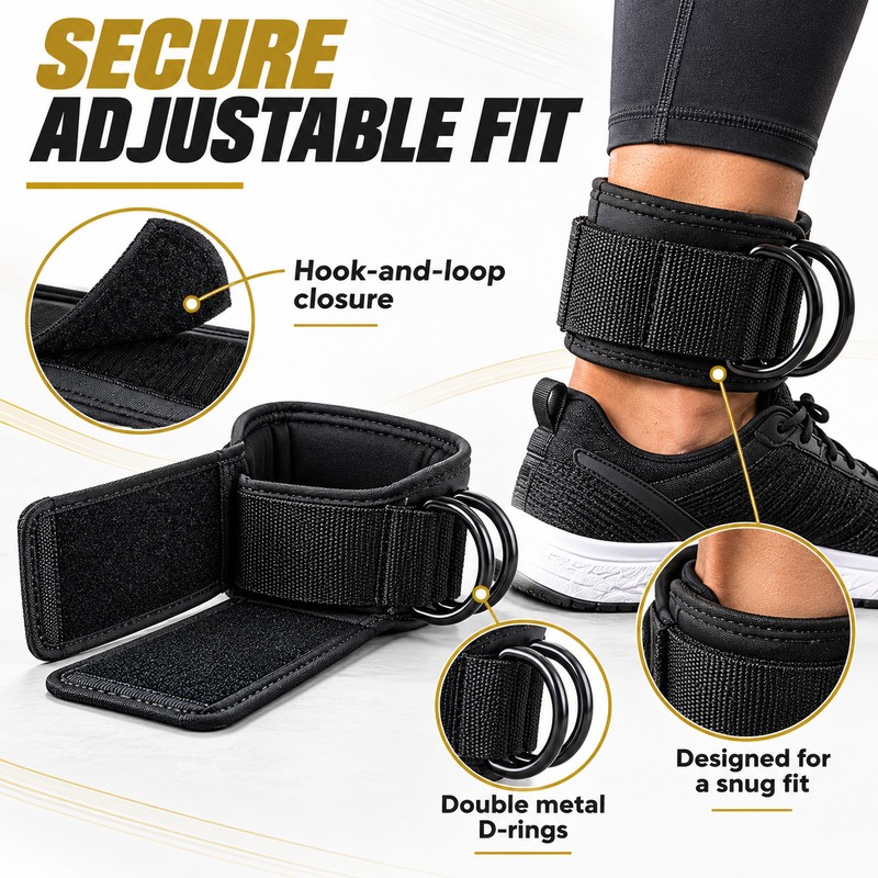 Adjustable Cable Machine Ankle Strap for Glute Kickbacks(2 Pack) –