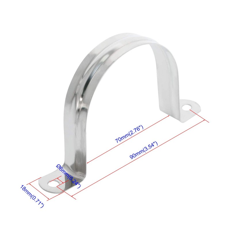 Aopin 2 Pack 70mm Rigid Pipe Band Clamp with 2
