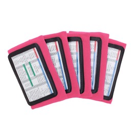 WristCoaches QB Wrist Coach - Playbook Wristband (Youth) - Heavy Duty Football Wristbands Boys Three Playsheet Compartments - Perfect Flag Football Tackle Football (5-Pack) (Pink)