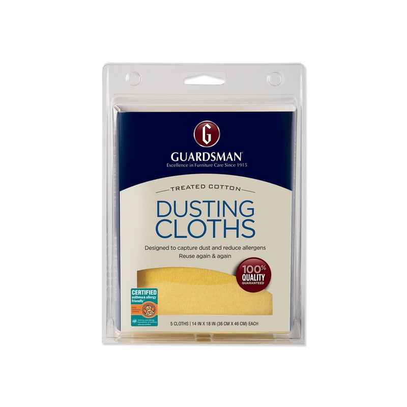 Guardsman Wood Furniture Dusting Cloths - 5 Pre-Treated Cloth -