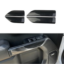 Fewshaw Carbon Fiber Inner Door Handrail Handle Cover Trim for 2019-2026 Chevy Silverado 1500/GMC Sierra 1500 for 2020-2026 Sierra/Silverado 2500 3500 HD (Double cab 4-Door)