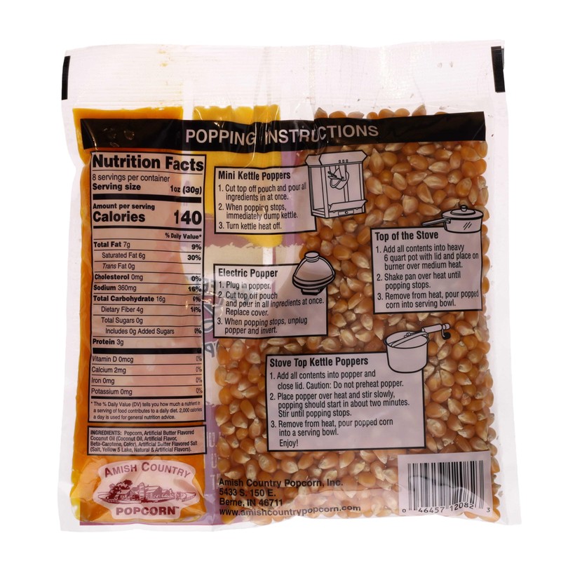 Amish Country Popcorn | All-In-One Kernel Popcorn Packs | Pre-Measured