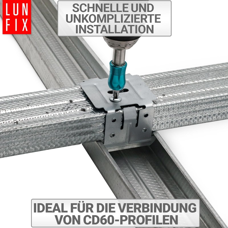 Cross Connector for Plasterboard Ceilings, 60 x 145 x 58