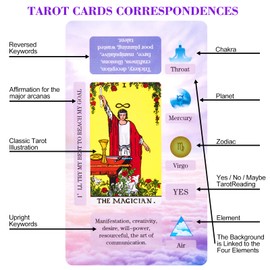 XSYLOHXL Tarot Cards for Beginners Tarot Deck with Meanings on Them Training Tarot Deck with Message for Reading Classic Learning Tarot Set
