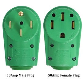 50 Amp RV Plug Male and Female Plug Set, 6-50P Plug & 6-50R Receptacle RV Electrical Campers Plug, RV Replacement Plug for RV, Camper, Caravan