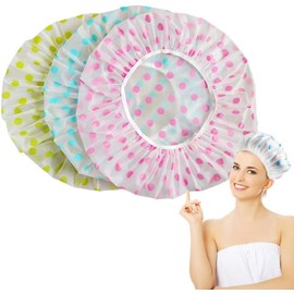 3 Piezas Gorros De Baño Impermeable Para Mujer Para El Cuidado Del Cabello, Bonnet Reutilizable,Ajustable De Protector Para Ducha, Dormir y Belleza Para Cabello Largo
