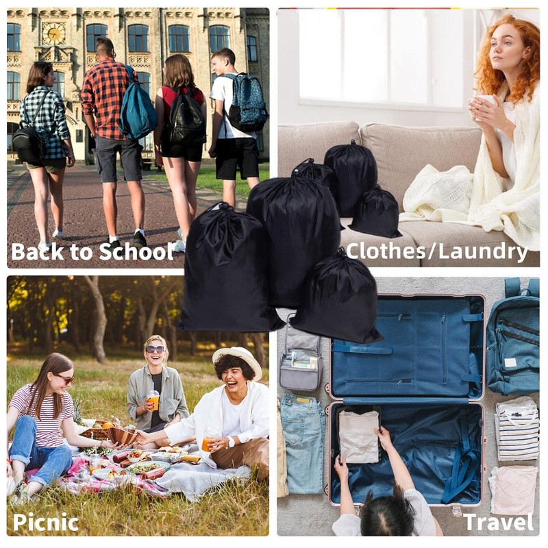 Drawstring Bag String Bag - 15Packs 3Sizes Nylon Cinch Ditty