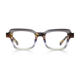 eyebobs - Large and In Charge | Premium Reading Glasses for Men and Women | Square Frame for Wide Faces | Grey Crystal and Tort Stripe, 2.25
