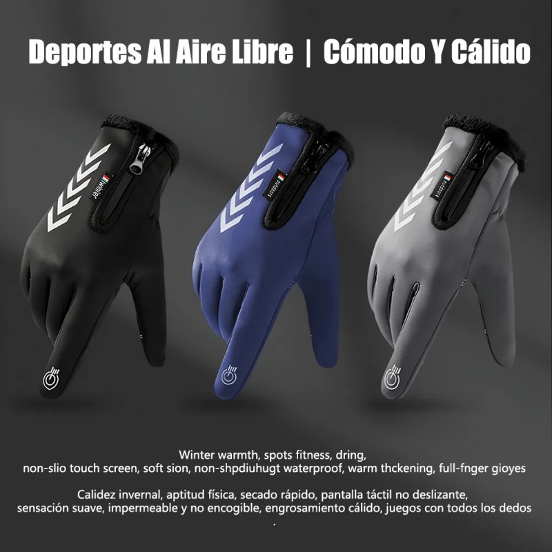 Guantes De Cuero Térmicos Impermeables Touch Para Moto/bici