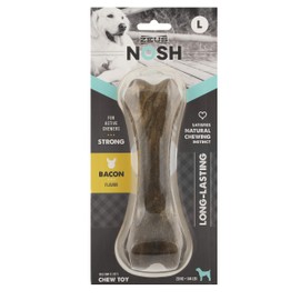 ZEUS Nosh Strong Dog Chew Bones, Dog Chew Toys for Aggressive Chewers, Long Lasting Bacon Flavor, Large