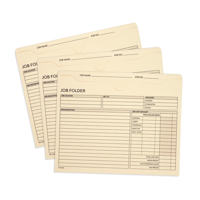 100 Blue Summit Supplies Job Folders Construction, 10 x 12
