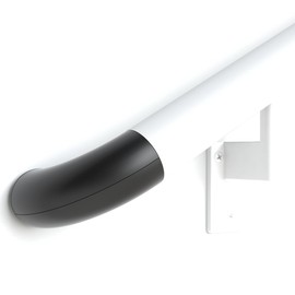 Promenaid ADA Wall Return Kit - Satin Black Finish - 90° Bend Replaces Flush Endcap - Solid Die-Cast Zinc - Indoors/Outdoors - Easy, Drill-Free Installation - Exclusively for Promenaid Handrail System