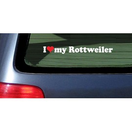 I Love Heart My Rottweiler Dog White Vinyl Decal Sticker