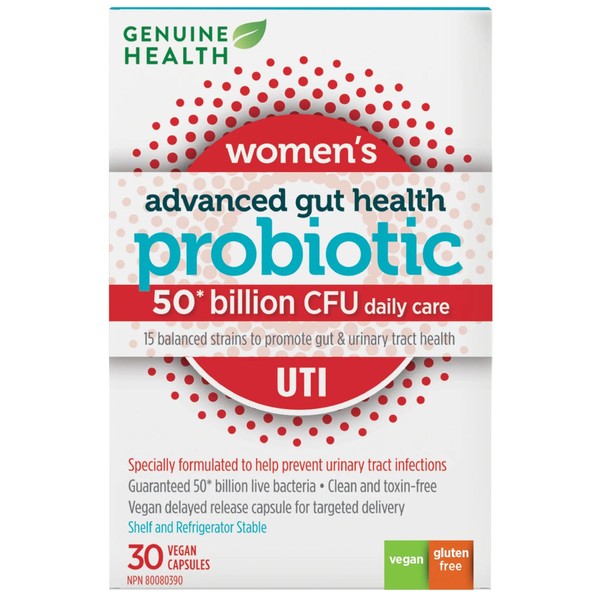 Genuine Health Advanced Gut Health Probiotic Women's UTI, 30 Capsules