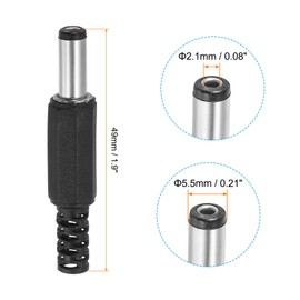 PATIKIL 5.5x2.1mm DC Male Plug Power Supply Ends, 20 Pack DIY DC Barrel Connector Replacement