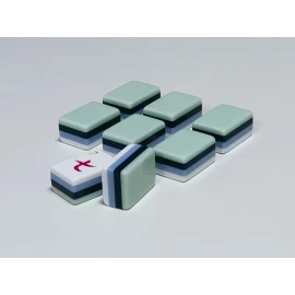 ,Emerald Green Jade,Custom 4-Layer American Mahjong Tiles,Acrylic Mahjong,American Mahjong Set with 160 TilesColor: Light Cyan