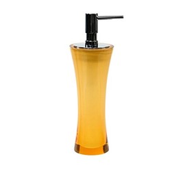 Gedy by Nameek's AU80-67 Gedy Flaca Aucuba Soap Dispenser, 1.5" L x 2.81" W, Transparent, 2.81" x 2.81" x 8.85", Orange