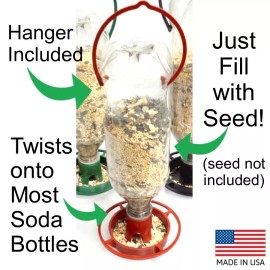 Gadjit Soda Bottle Wild Bird Feeder 3 Pk  Black 15315
